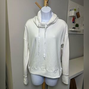 NWT Yogalicious Cowl Neck Hoodie Sweatshirt in Snow White Size Medium